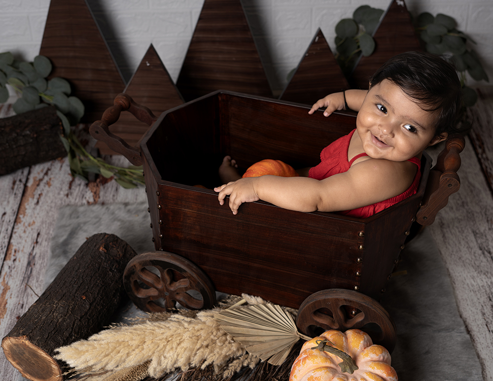 Baby shoot frame with soft studio styling